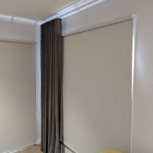 Curtains Installed Over Blockout Roller Blind