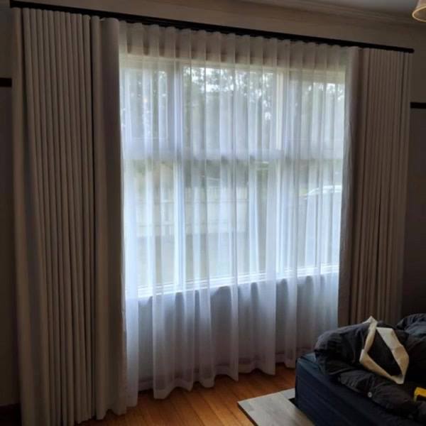 Custom Curtains Melbourne - Sheer & Blockout - Tracked S Fold Curtains